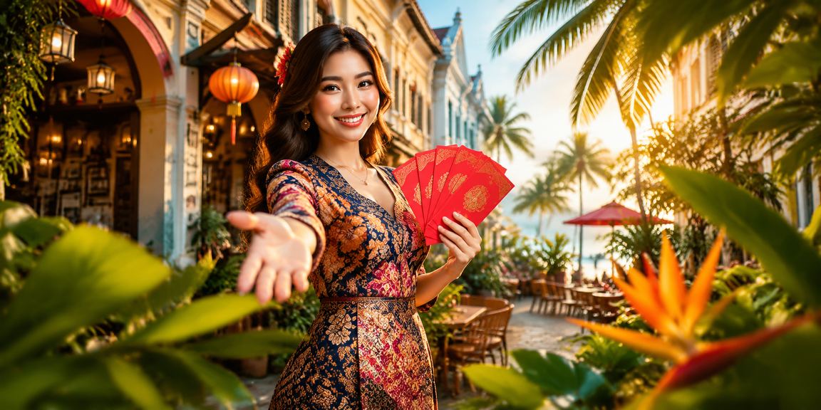 Pemain poker berbaju batik menerima sampul merah bonus di Ipoh